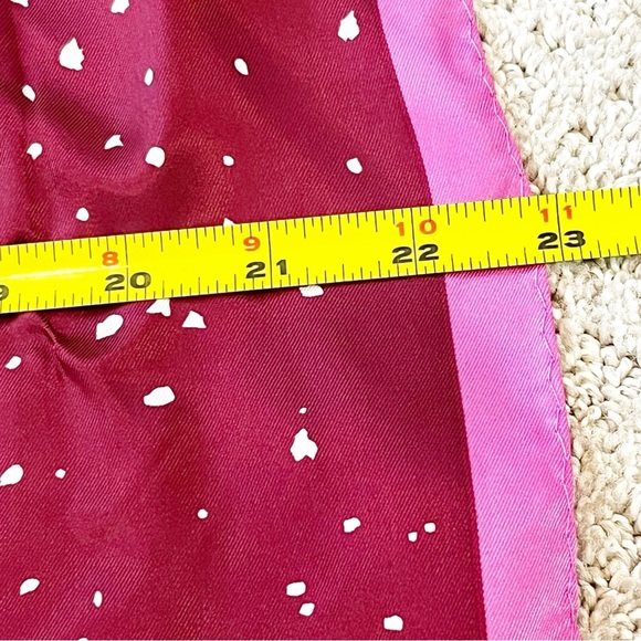 Vintage Burgundy Silk Scarf Women Skiing Winter Sports Retro White Pink Classic - Picture 7 of 8
